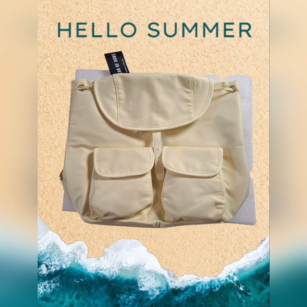 Year of Ours Cream Backpack with Front Pockets